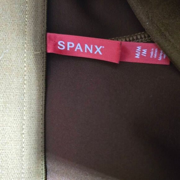 Spanx Rich Caramel Faux Suede Flare Pants - Picture 4 of 5